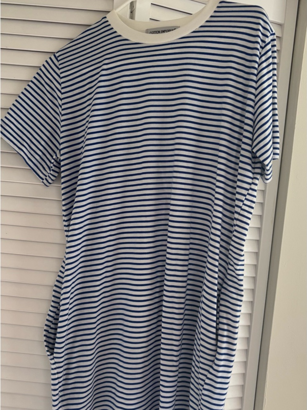 Cotton Emporium Striped Blue & White Shirt dress with pockets